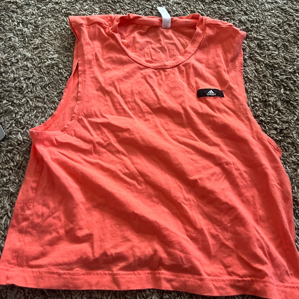 orange adidas cut off